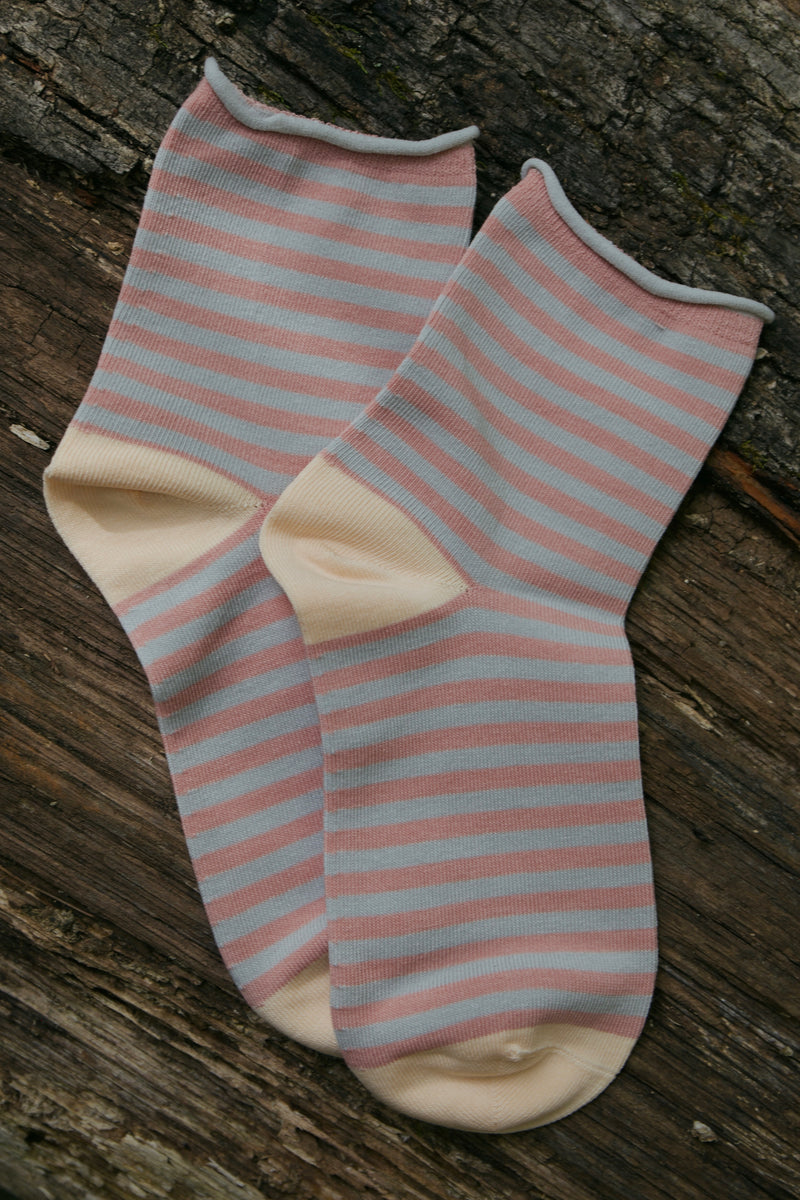 HYDRANGEA FLOWERS STRIPED SOCKS