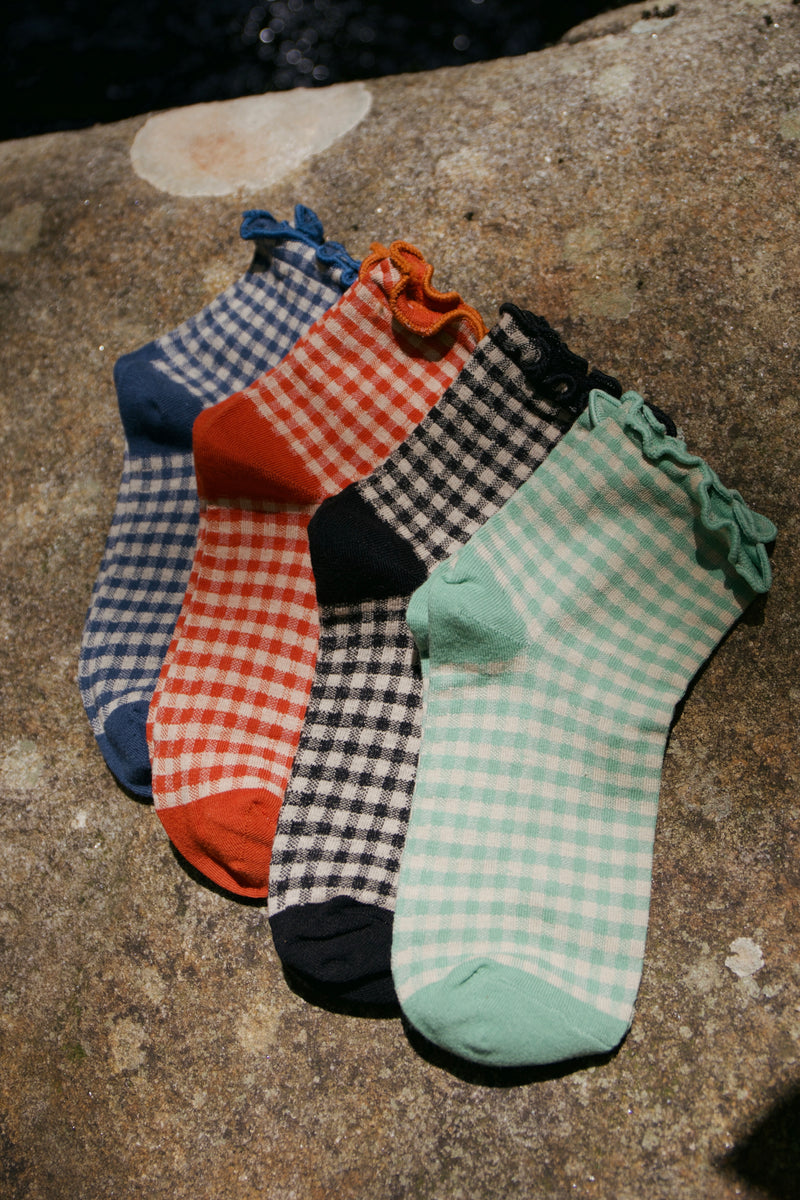 FAMILY RUFFLE GINGHAM SOCK PACK