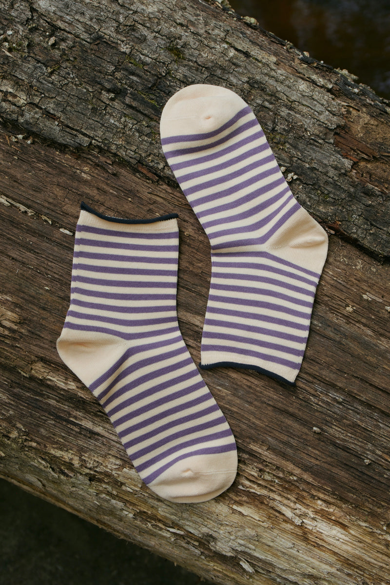 VIOLET MEADOW STRIPED SOCKS