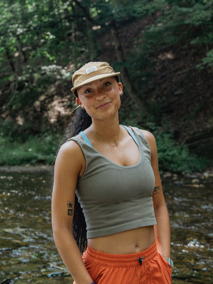 TAN & BROWN 5-PANEL HAT