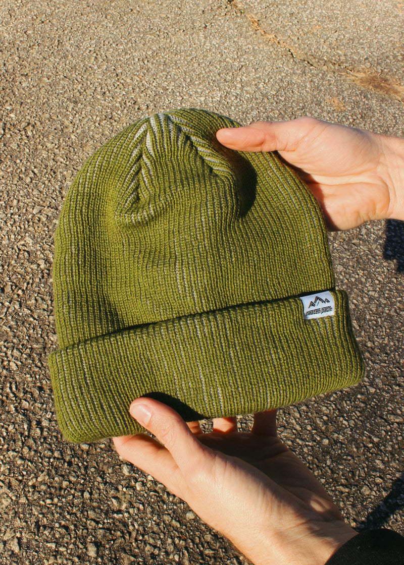OLIVE WOOL BEANIE