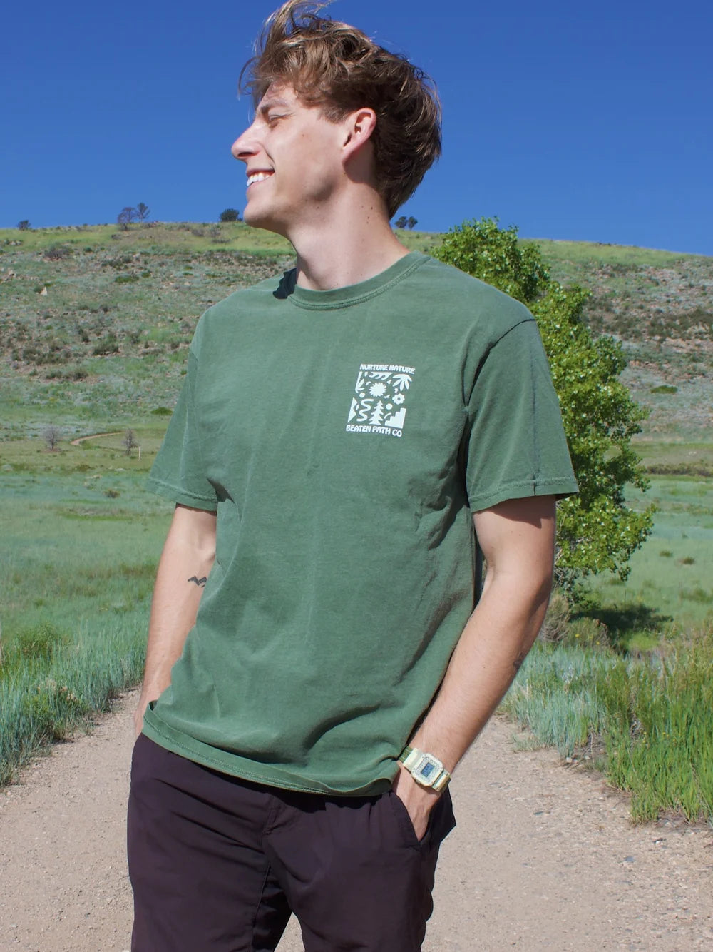 GREEN DOODLES TEE