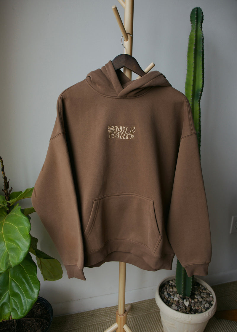 SMILE HARD DEEP BROWN HOODIE