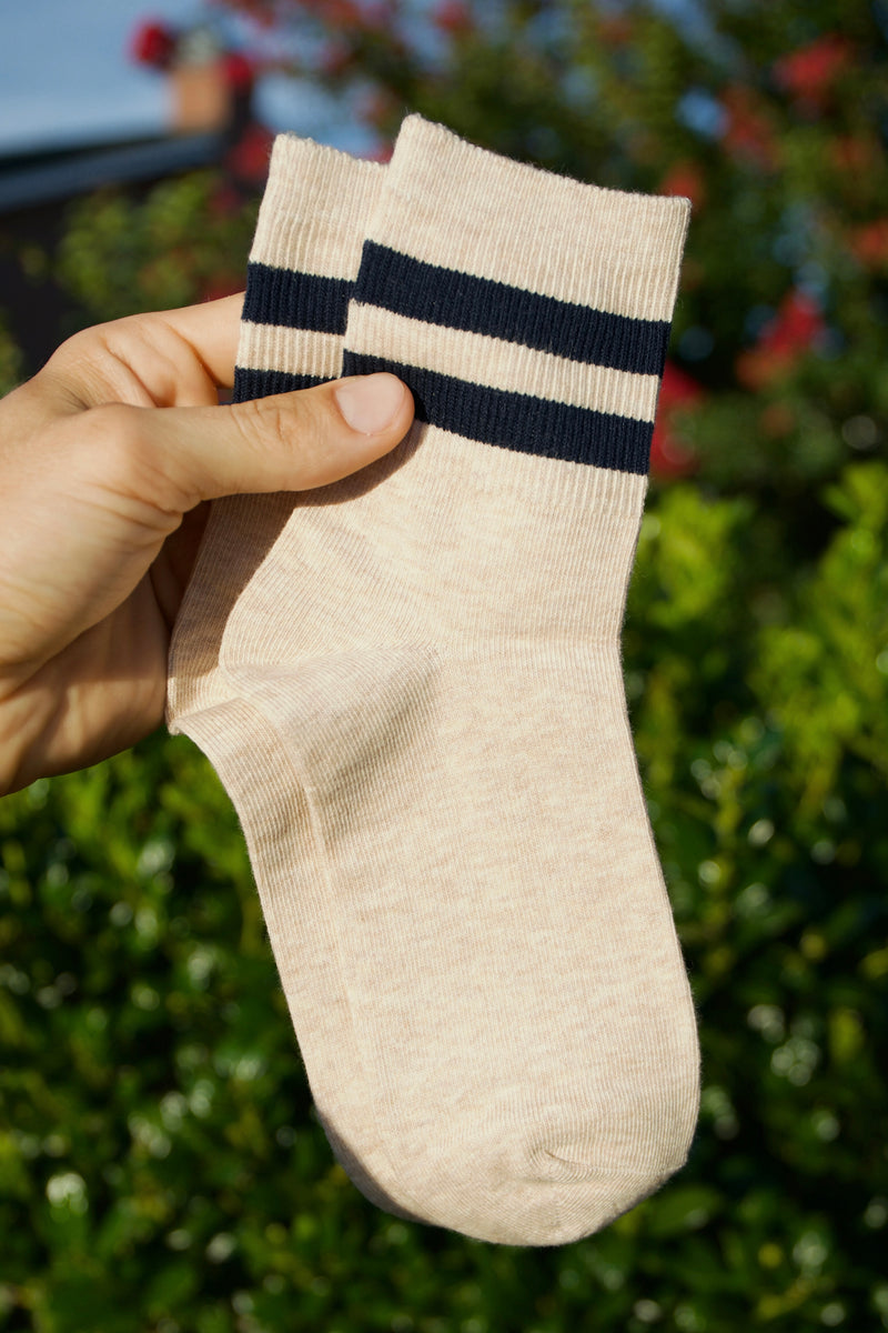 ADULTS TRAIL CAPTAIN BLUE STRIPE SOCKS